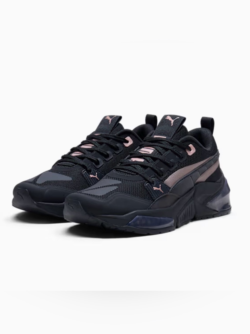 Puma Women's Black Sneakers with Pink Accents